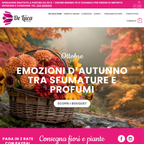 Restyling sito e-commerce e strategia digitale per De Luca Fiori