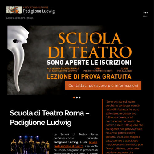 Restyling sito web e SEO per la scuola di teatro Padiglione Ludwig