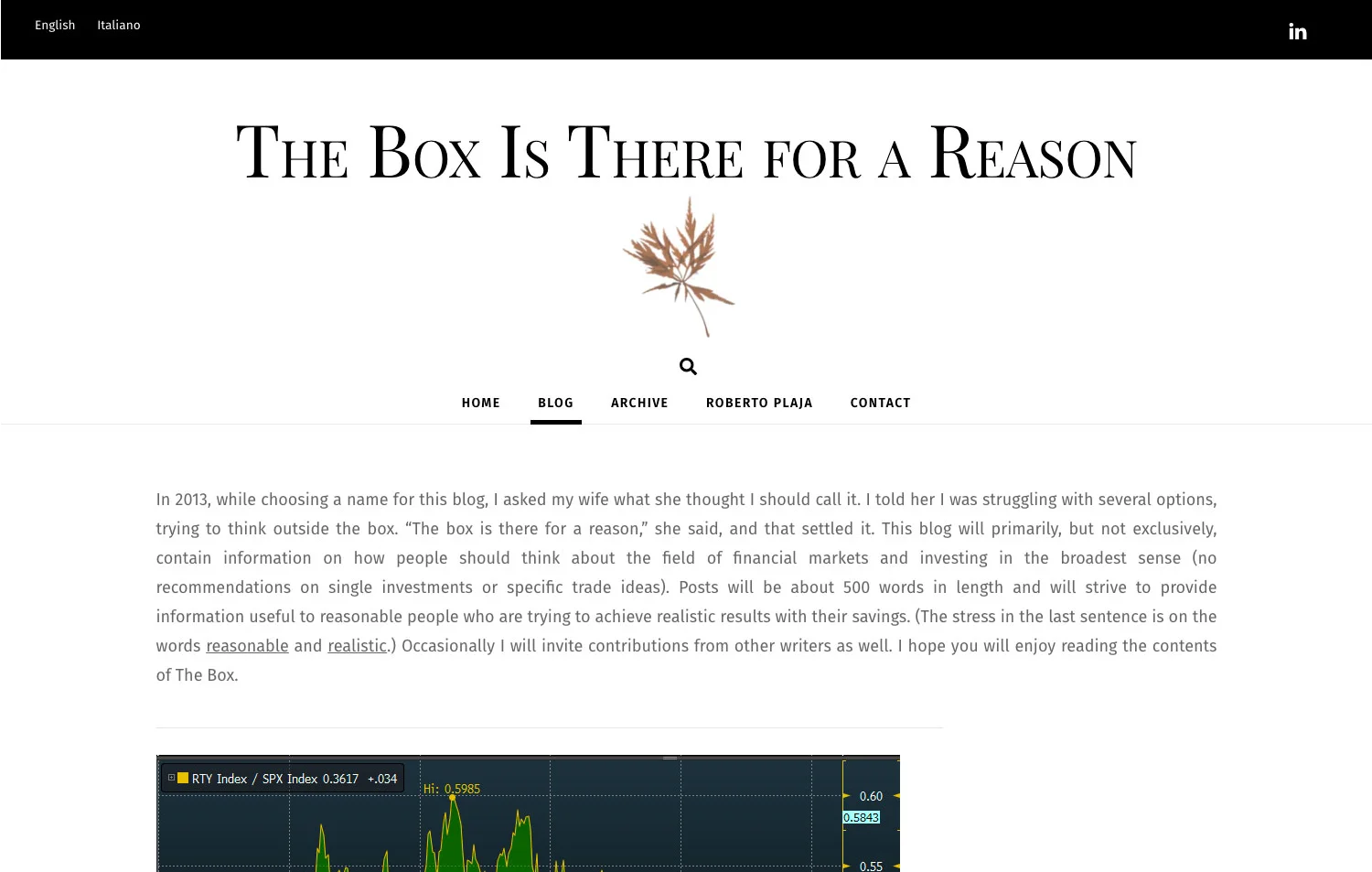Realizzazione sito web The box is there for a reason per Roberto Plaja